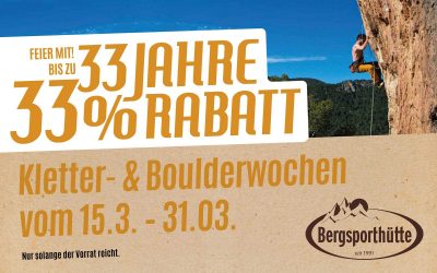 Kletterwochen mit bis zu 33 % Rabatt